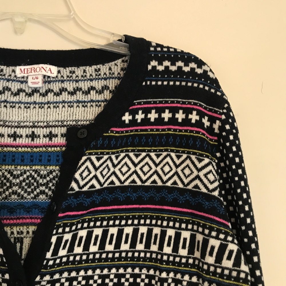 Black Patterned Cardigan